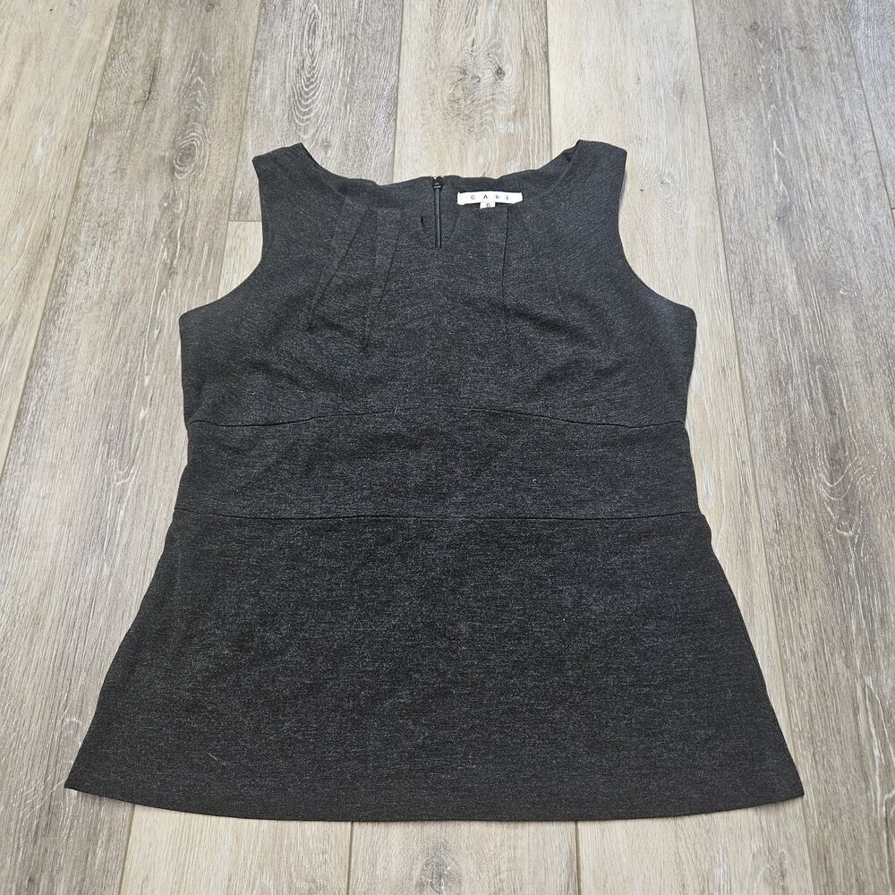 Cabi Perfect Shell Ponte Sleeveless Tank Top Blouse Charcoal Grey Women's 6